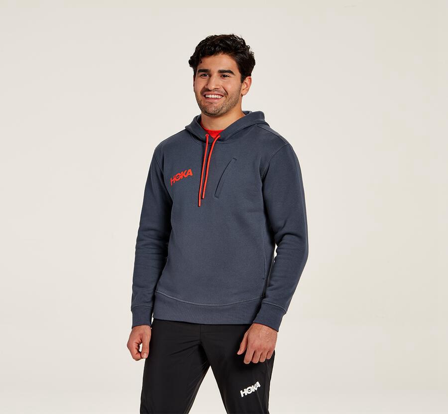 Hoka One One Hoodie Heren - Performance - Blauw - UY6845931